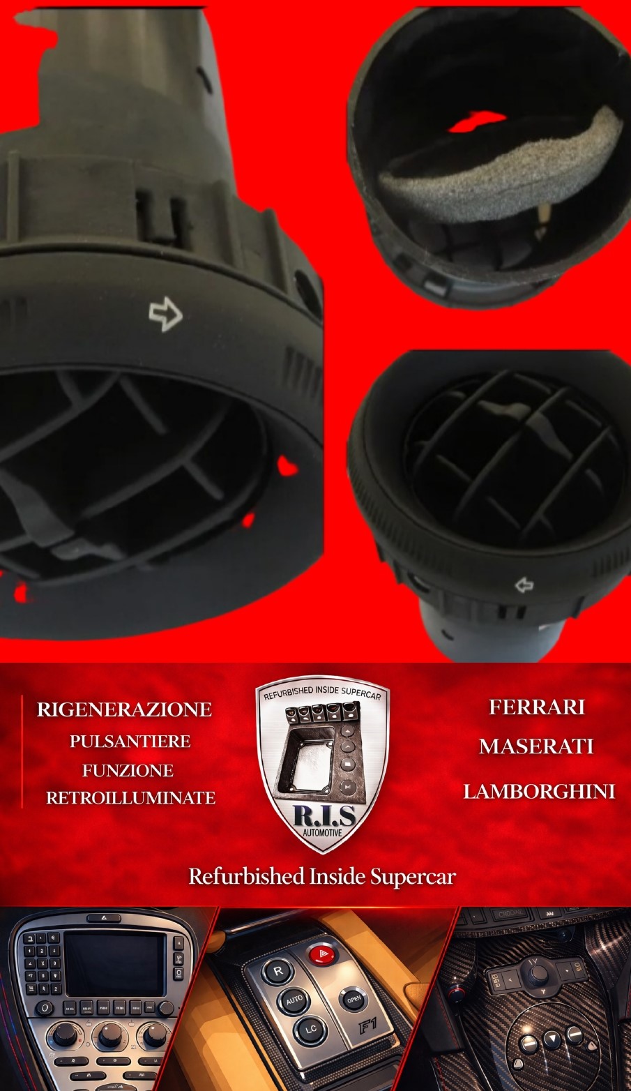 Rigenerazione cornici plastiche interne auto a Brescia